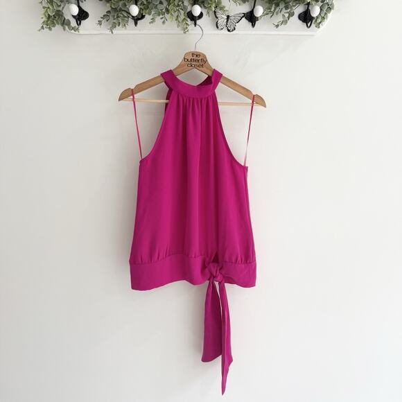 Trina Turk Fuchsia Pink Halter Top with Tie-Waist Women’s Small TT4131 - Picture 1 of 6